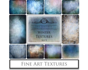 10 Fine Art TEXTURES - WINTER Set 9 / Photo Overlay , Edit, Scrapbooking, Background Texture, Photoshop Overlays, Digital Paper