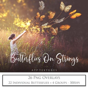 26 OVERLAYS PNG - SCHMETTERLINGE, Png Clipart, Fine Art Overlay, Digital Schmetterling, Photoshop, Scrapbooking, Foto Overlay, bearbeiten.