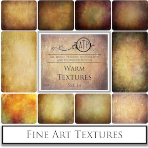 10 Digital Fine Art TEXTURES - WARM Set 14 / Overlays, Photography Texture, High Res, Scrapbooking, Photoshop Textures, textured Paper
