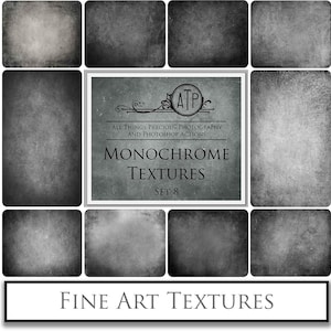 10 Fine Art TEXTURES - MONOCHROME Set 8 / Photography, Scrapbooking Paper, Digital Background, Photoshop Overlay