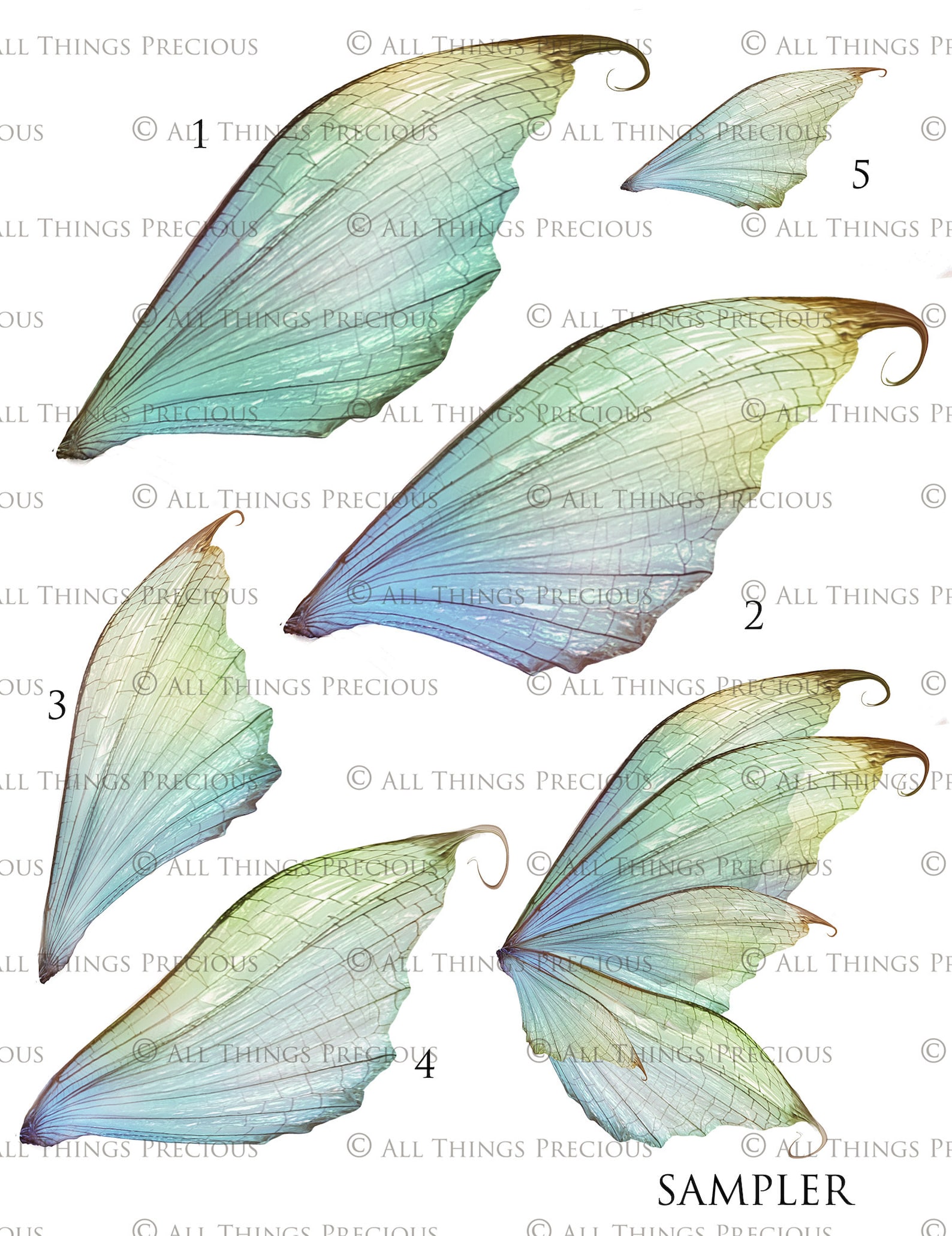PRINTABLE FAIRY WINGS Set 1 Scrapbooking Clipart Digital - Etsy