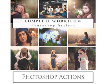 60 Fine Art PHOTOSHOP ACTIONS, Complete Workflow Photoshop Actions. For Newborn, Maternity, Child, Wedding and Family Photographers!
