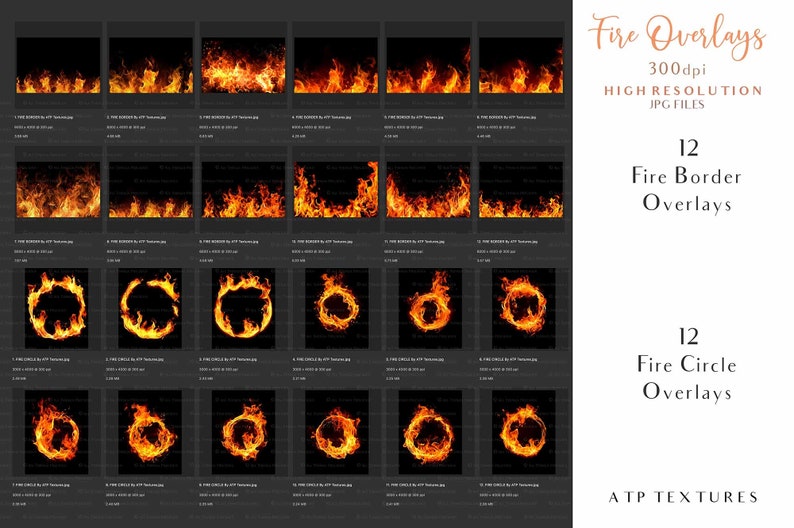 145 Fire Overlays Bundle, Fire Ring, Fire Circle, Fireball, Candle ...