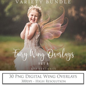 30 PNG OVERLAYS, Fairy WINGS - No. 8 / Photo Overlay, Clipart Wing, Photoshop Overlays, Digital Overlay, Cosplay, Fantasy, Fairyland