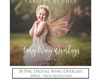 30 PNG OVERLAYS, Fairy WINGS - No. 8 / Photo Overlay, Clipart Wing, Photoshop Overlays, Digital Overlay, Cosplay, Fantasy, Fairyland