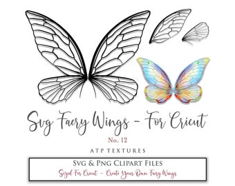 SVG Clipart, FAIRY WINGS, No. 12 For Cricut Maker, Png Clipart, Costume, Cosplay Wings, Printable Wing, Templates, Digital, Print And Cut