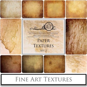 10 Fine Art TEXTURES - PAPER Set 2 / Photo Overlay, Digital Texture, High Res, Scrapbooking Background, Print, Photoshop Overlays