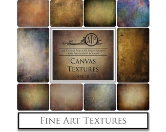 10 FINE ART TEXTURES - Canvas Set 10 / Photo Overlays, High Res, Scrapbooking Background Texture, Photoshop Overlay, Digital Backdrop