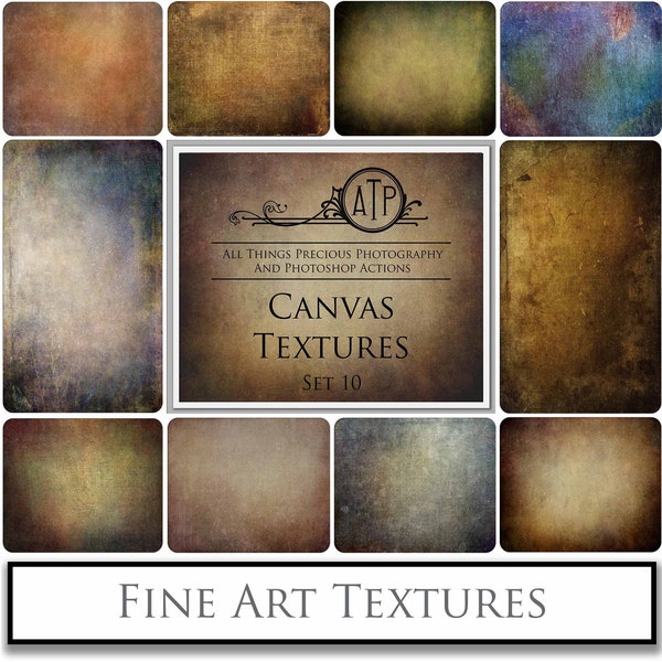 10 FINE ART TEXTURES - Canvas Set 10 / Photo Overlays, High Res, Scrapbooking Background Texture, Photoshop Overlay, Digital Backdrop