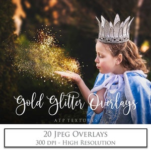 20 GOLD GLITTER, Jpeg Overlays / Photography Overlay, Scrapbooking, Digital Background, Fairy Sparkles for Photoshop, Fine Art, Confetti