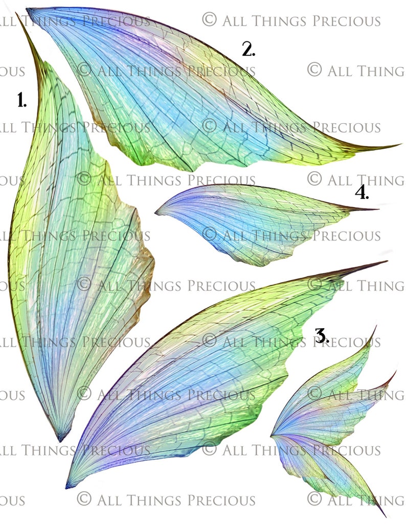 Printable Fairy Wings. For Art Dolls, Adults, Children. High resolution, png files. This is a digital product. Print and cut. Paper craft. Create fairy wing earrings or crown jewellrey from these designs. Commercial licence is available.