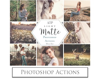 PHOTOSHOP ACTIONS - Light MATTE Mini Set / Photography, Digital, Photoshop Edit, Editing Actions, Beautiful Actions, Photo Filters