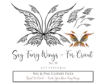 SVG FAIRY WINGS No. 39 For Cricut Maker, Costume, Cosplay Wings, Printable Wing, Templates, Png Digital, Art Doll, Jewellery Making