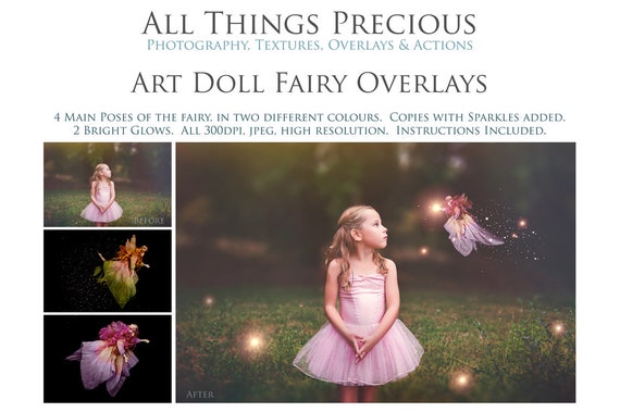 Digital FAIRY Art Doll Overlays, Realistic Faery, Fairy Glows, Photoshop Overlays, High Res, Magical, Fantasy Overlay, Fairy Overlays Il_570xn