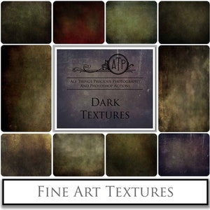 10 TEXTURE per belle arti - Set SCURO 1 / Sovrapposizioni fotografiche, Carta per scrapbooking digitale, Texture di sfondo, Risorse grafiche di Photoshop