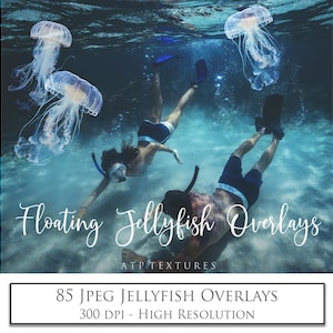 85 Jpeg OVERLAYS, Superposición de fotos de medusas, Submarino, Arte digital, Edición de fotos, Bellas artes, Fotografía, Paquete Jpeg, Photoshop, Ai Art