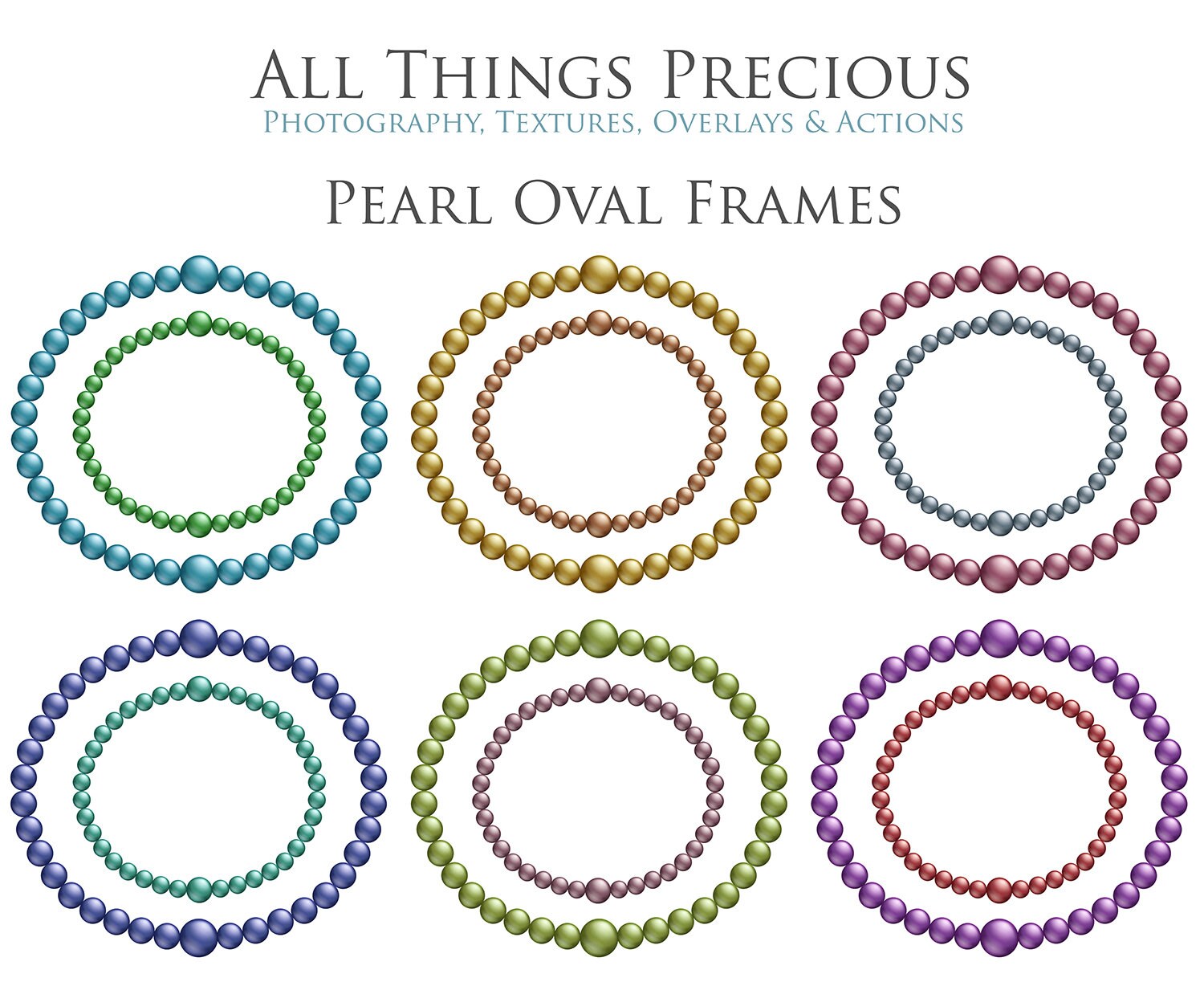 14 PEARL FRAMES / Clipart / High Resolution / Frame / Etsy UK