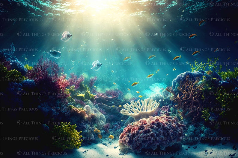 Bitmap Ocean Background 24 Digital Backgrounds - OCEAN Set 2 - Photo Backdrop, Underwater Scene ...