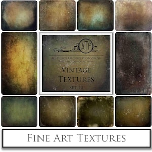 10 Fine Art Textures - Vintage Set 12 / Digitale overlays, fototextuur, hoge resolutie, scrapbookingpapier, achtergrond, Photoshop-overlay