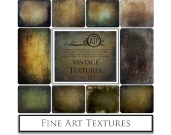 10 Fine Art Textures - Vintage Set 12 / Digital Overlays, Photo Texture, High Res, Scrapbooking Paper, Background, Photoshop Overlay