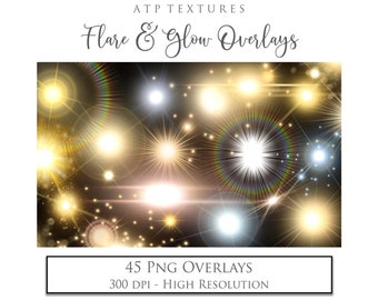 60 OVERLAYS Png - FLARE & GLOW - Photoshop Overlay, Fairy Sparkles, Lens Flare, Png Clipart, Lantern Light, Book Magic, Sun Flare, Scrapbook