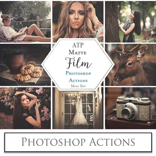 PHOTOSHOP ACTIONS - Matte FILM, Mini Set / Photography, Digital, Photoshop Edit, Editing Actions, Beautiful Actions, Photo Filters