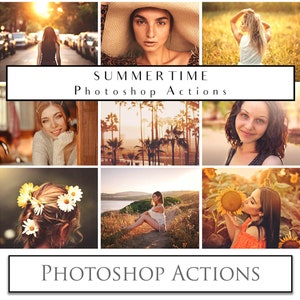 65 PHOTOSHOP ACTIONS - SUMMERTIME With 10 Textures / Digital Photography, Textured Background, Wedding Actions, Newborn Actions