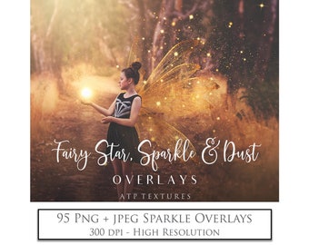 Photo OVERLAYS Star, Fairy Sparkle, Book Magic Overlay, Photoshop, Lantern Flare, Fantasy, Lights, Png Clipart, Digital, Christmas, xmas