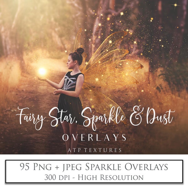 Photo OVERLAYS Star, Fairy Sparkle, Book Magic Overlay, Photoshop, Lantern Flare, Fantasy, Lights, Png Clipart, Digital, Christmas, xmas