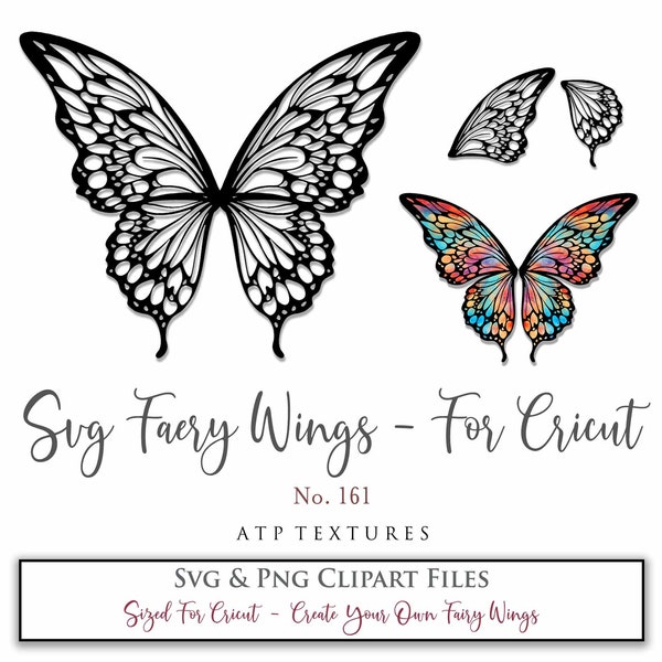 SVG FAIRY WINGS No. 161 - For Cricut Maker, Individual Wing Parts, Costume, Cosplay Pattern, Print, Template, Png Digital Clipart