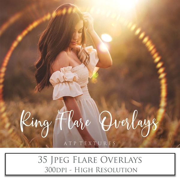 Flare OVERLAYS, RING FLARES, Photo Overlay, Sun Flares, Light, Sunlight Background, Photoshop, Lens, Photo Editing, Sunshine, Jpeg