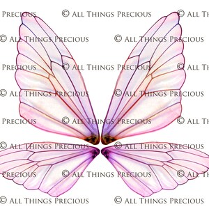 A4 PRINT FAIRY WINGS Set 2 Png Clipart, jewellery Making, Fairy Wing Template, Photoshop, Art Doll Wings, Printable, Earrings Craft image 4