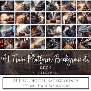 24 sfondi digitali Ai - PIATTAFORMA TRENO Set 1 - Sfondo fotografico, Scuola dei maghi, Vecchio mondo, Fantasia, Sfondo magico, Sovrapposizioni di Photoshop