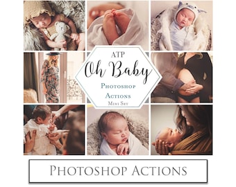 PHOTOSHOP ACTIONS - Oh BABY Mini Set / Photography, Digital, Photoshop Edit, Photo Editing ,Newborn, Family, Wedding, Maternity