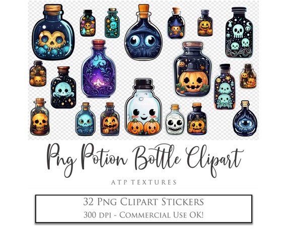 Goblin Potion Halloween Printables and Straw Toppers - Clean and