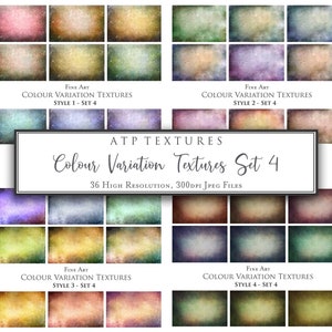 36 FINE ART TEXTURES - Colour Variation Set 4 - Photo Texture, Photography Overlay, Digital Background, Photoshop Overlays, Backdrop