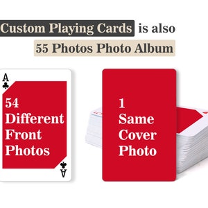 Custom Playing Cards - Personalized Playing Cards, Deck of cards, Poker, Card games, 55 Photos Album, Wedding Gift, Birthday Gift, Baby Gift