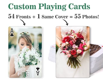Wedding Playing Cards, Custom Play Cards, Personalized Picture Cards, Paper Weddings Anniversary Gift for Couples, First Wedding Anniversary