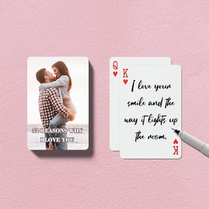 Custom Love Letter Playing Cards, Blank Cards, Personalized Poker Cards, Unique Anniversary Gift, 52 Reasons Why I Love You, Keepsake Deck