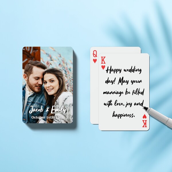 Alternative au livre d'or de mariage, Cartes à jouer personnalisées, Cartes vierges à écrire, Cartes de poker personnalisées, Livre d'or unique pour fête d'anniversaire