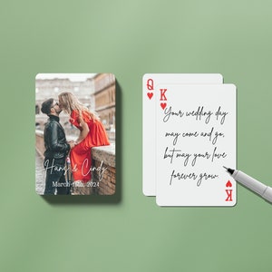 Hochzeits-Gästebuch-Alternative, individuelle Spielkarten, leere Karten, personalisierte Pokerkarten, einzigartiges Hochzeits-Andenken, Jubiläumsgeschenke Bild 1