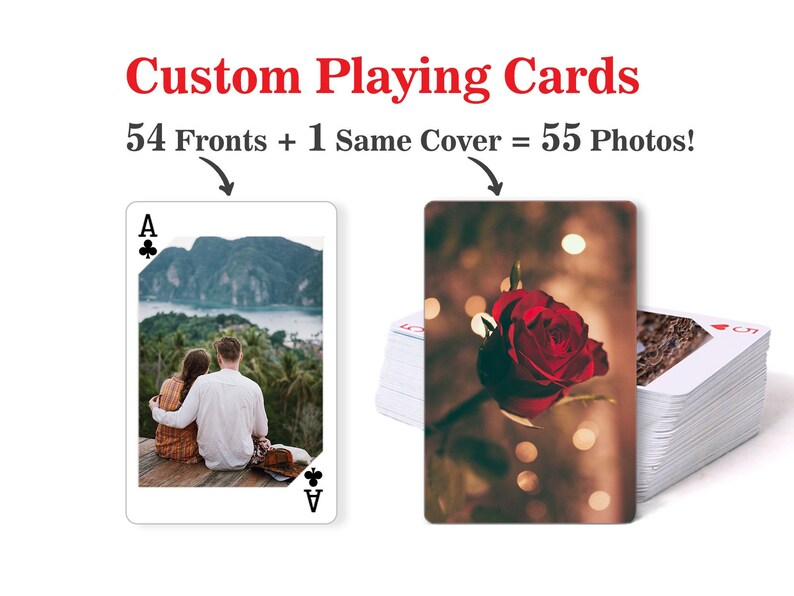 Custom Playing Cards - Personalized Friends Picture Playing Cards, Personalized Playing Cards, Boyfriends Gifts, Girlfriends Gift,Deck Poker 