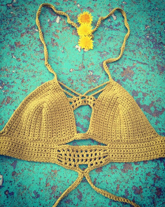 Bralette Crochet Halter Honua Gypsy Boho Girly Lingerie