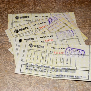 Vintage Spanish TrainTickets - Rairoad Tickets - C9