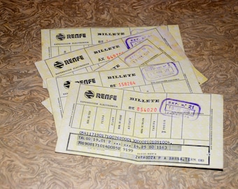 Vintage Spanish TrainTickets - Rairoad Tickets - C9