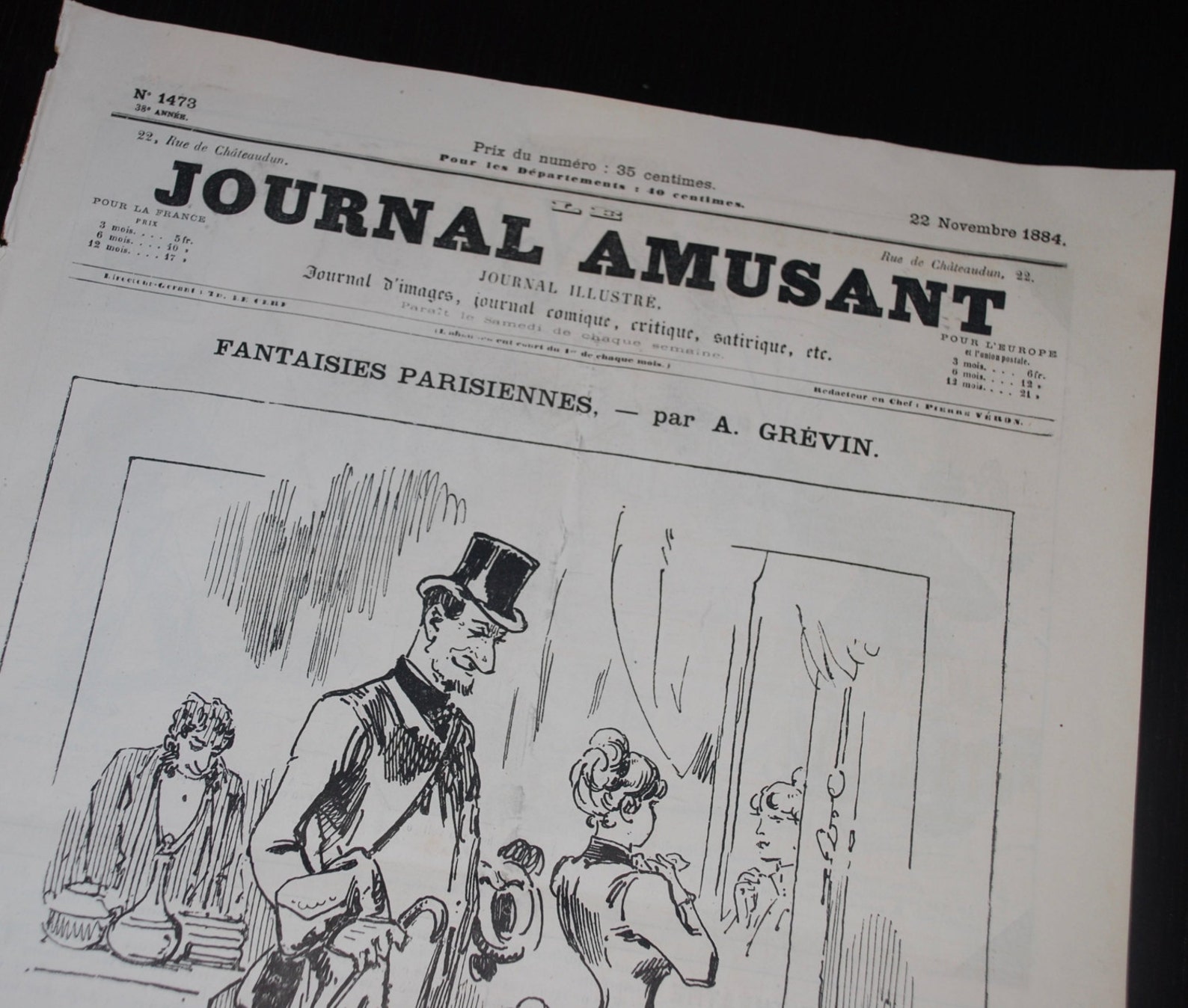 Vintage French Newspaper 1884 Instant Download Etsy