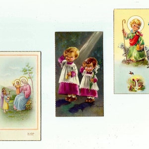 3 cartes commémoratives vintage de première communion religieuse - Holy Card - 1950 - M52