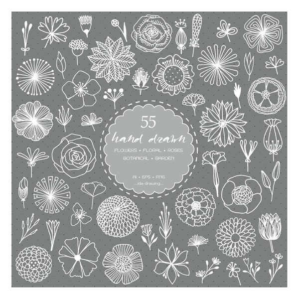 Chalkboard Flowers - Etsy