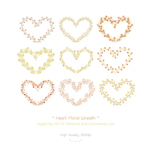 Heart Floral Wreath-Heart Floral Frames-Floral Wreath-Wedding Floral Clipart-Love Frames-Flower Frames-Invitations-Valentine’s Floral