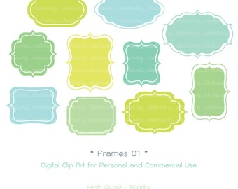 Frames 01- Digital Clip Art - High Quality 300dpi - Personal and Commercial Use